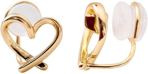 Heart Clip on Earrings for Women Cute 14K Gold Earrings Non piercing Clip Hypoallergenic Earring for Women Dainty Silver Earrings Jewelry for Men in Saudi Arabia