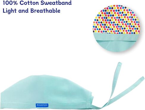 Kousenpu Scrub Cap for Women & Men - Breathable Surgical Hat with No-Slip Design, Lightweight Medical Cap for Nurses, Doctors in Kuwait