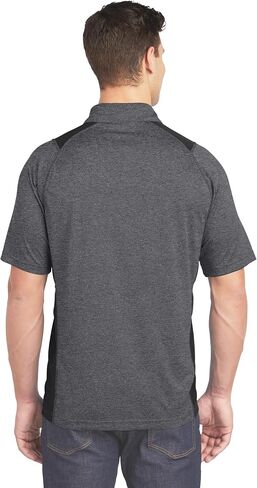 SPORT-TEK Unisex Heather Colorblock Contender Polo | Short Sleeve Collared Shirt for Men & Women, Casual Fit Top in Kuwait
