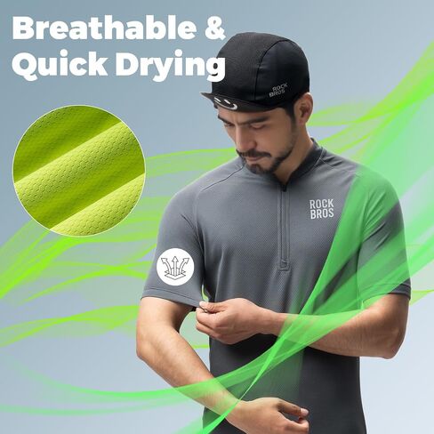 ROCKBROS Men's Cycling Jersey Short Sleeve Road Bike Shirt with 3 Rear Pockets Breathable Quick Dry Bicycle Shirt in Saudi Arabia