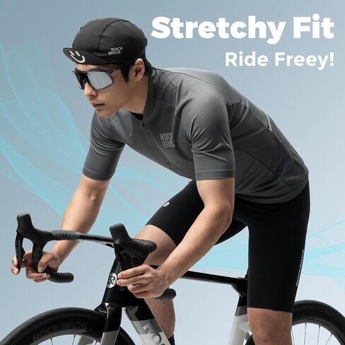 ROCKBROS Men's Cycling Jersey Short Sleeve Road Bike Shirt with 3 Rear Pockets Breathable Quick Dry Bicycle Shirt in Saudi Arabia