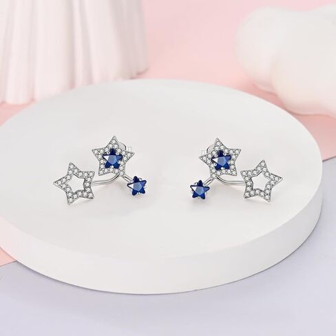 NARMO 925 Sterling Silver Butterfly Earrings Moon Sun Tassels Ear Clip Stud Earrings Colorful Feather Earrings for Women in Saudi Arabia