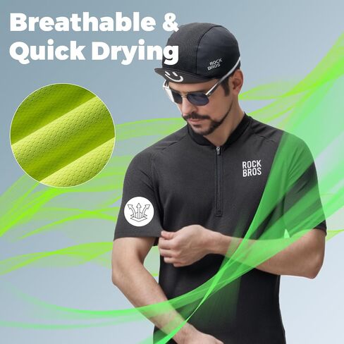 ROCKBROS Men's Cycling Jersey Short Sleeve Road Bike Shirt with 3 Rear Pockets Breathable Quick Dry Bicycle Shirt in Saudi Arabia