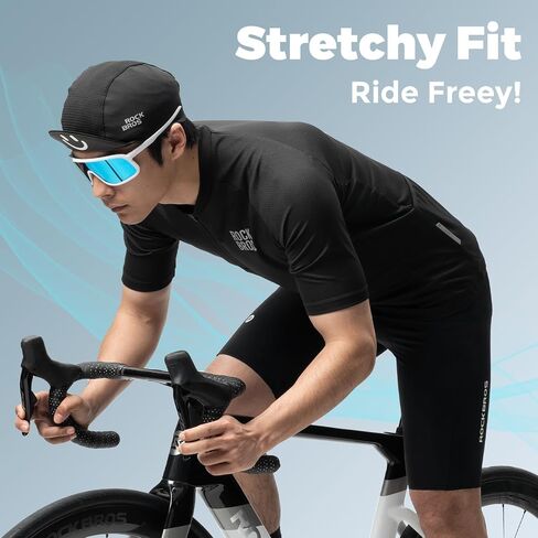 ROCKBROS Men's Cycling Jersey Short Sleeve Road Bike Shirt with 3 Rear Pockets Breathable Quick Dry Bicycle Shirt in Saudi Arabia