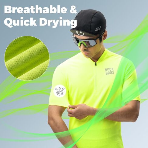 ROCKBROS Men's Cycling Jersey Short Sleeve Road Bike Shirt with 3 Rear Pockets Breathable Quick Dry Bicycle Shirt in Saudi Arabia