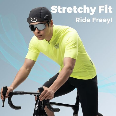 ROCKBROS Men's Cycling Jersey Short Sleeve Road Bike Shirt with 3 Rear Pockets Breathable Quick Dry Bicycle Shirt in Saudi Arabia