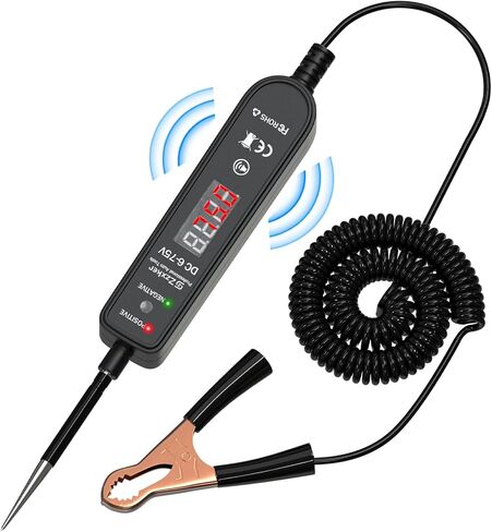 Test Light Automotive,DC 6-75V Digital LED Fuse & Voltage Tester,Circuit Tester Automotive with Digital Voltage Display,Relay Tester,Electric Test Pen for Car Battery Polarity Continuity Fuses (Black) in Saudi Arabia