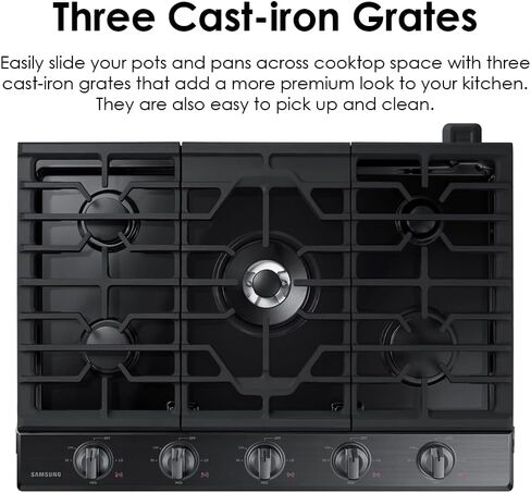 SAMSUNG NA36N6555TG / NA36N6555TG/AA / NA36N6555TG/AA 36 inch Black Stainless 5 Burner Gas Cooktop in Saudi Arabia