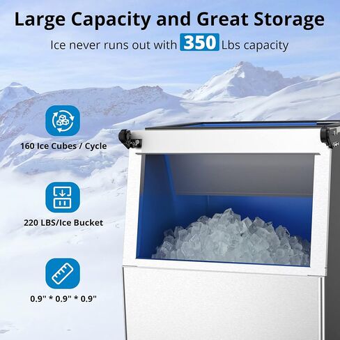 Countertop Nugget Ice Maker, 44 Lbs of Crunchy Pebble Cubes A Day, Stainless Steel Tabletop Machine with 24H Timer, Self-Cleaning, Small Portable Maker for Home, Office, Bar, Silver (HZB-20BN) in Saudi Arabia