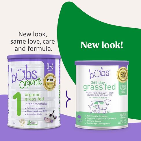 تركيبة الأطفال الغذائية المعتمدة على الحليب من Aussie Bubs Grass، للأطفال من عمر 12 إلى 36 شهرًا، مصنوعة من حليب عضوي غير معدّل وراثيًا، 28.2 أونصة in Kuwait