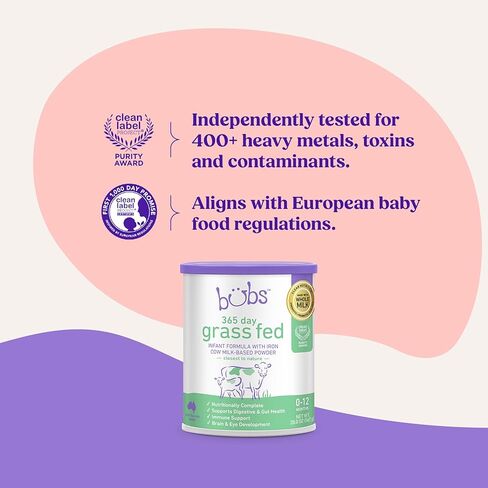 تركيبة الأطفال الغذائية المعتمدة على الحليب من Aussie Bubs Grass، للأطفال من عمر 12 إلى 36 شهرًا، مصنوعة من حليب عضوي غير معدّل وراثيًا، 28.2 أونصة in Kuwait
