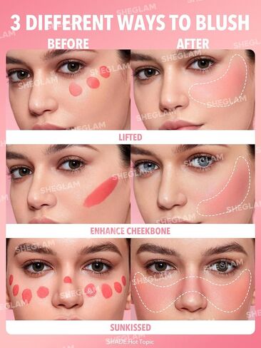 SHEGLAM Makeup - Color Bloom Liquid Blush Matte Finish - Long-wearing Waterproof Gel-Cream Blush with Sponge Tip Applicator (Cutie Pie) in Saudi Arabia