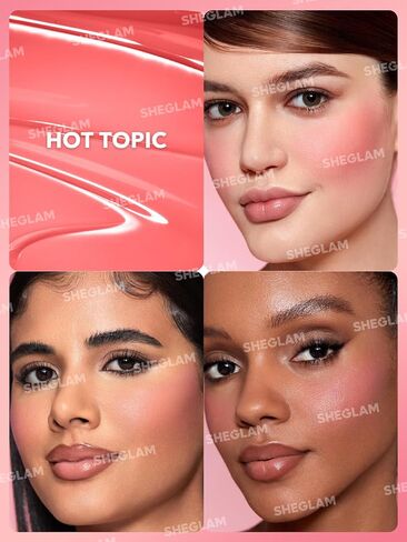 SHEGLAM Makeup - Color Bloom Liquid Blush Matte Finish - Long-wearing Waterproof Gel-Cream Blush with Sponge Tip Applicator (Cutie Pie) in Saudi Arabia