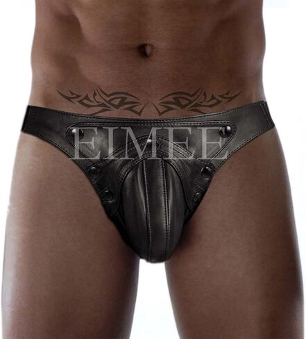 Eimee Jock Strap-Soft and Supple Leather Mens Thong Underwear-Leather Lingerie for Men 026 in Kuwait