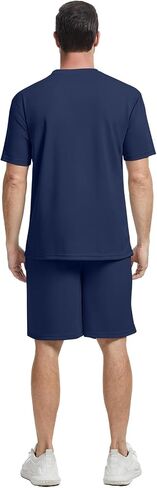 Janmercy 3 Pack Men's Workout Sets Athletic Shorts Shirt Basketball Football Training Running Gym dry fit Outfits Summer Gift in Saudi Arabia