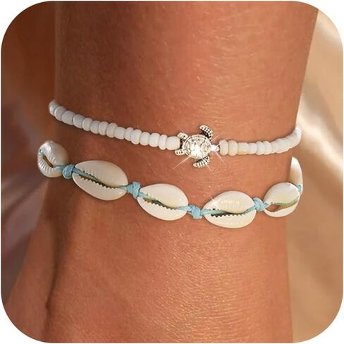 YANCHUN Anklets for Women Waterproof Sea Shell Starfish Ankle Bracelets Summer Beach Dresses for Women 2025 Vacation in Saudi Arabia