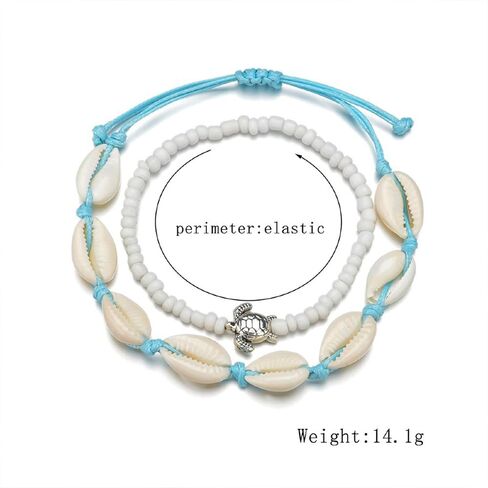 YANCHUN Anklets for Women Waterproof Sea Shell Starfish Ankle Bracelets Summer Beach Dresses for Women 2025 Vacation in Saudi Arabia
