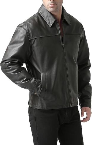 BGSD Men Greg Open Bottom Zip Front Leather Jacket (Regular and Tall) in Saudi Arabia