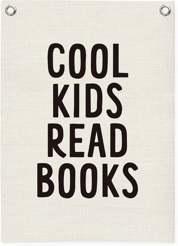Classroom Wall Decor, Cool Kids Read Books Linen Canvas Banner, Read Corner, Book Lover Gift, Kids Wall Decor, School Library Wall Hanging Flag Banner,Playroom Reading Room 18x25 Inch in Saudi Arabia