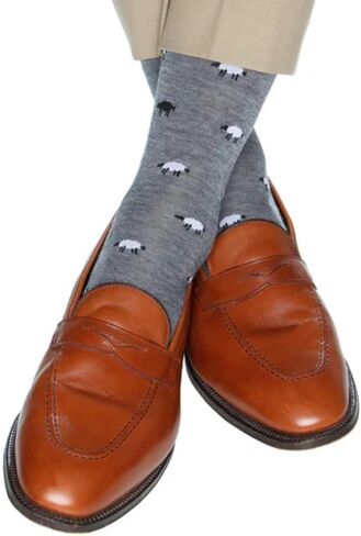 Trafalgar Men's Dolly The Sheep Merino Wool Mid-Calf Socks in Saudi Arabia