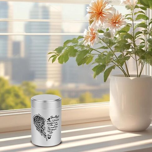 Small Urns for Human Ashes Set of 4, Mini Cremation Urn for Ashes Up to 7 Cubic Inches, Memorial Sharing Keepsake Urns Alumnium Ashes Holder, Silver in Kuwait