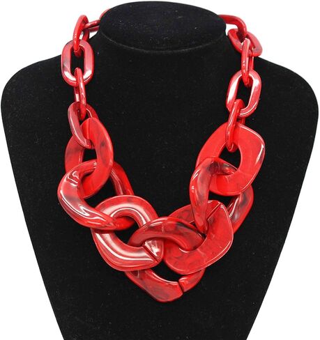 Statement Chunky Acrylic Collar Necklace for Women, Acrylic Chain Link Necklace Jewelry Gifts in Saudi Arabia