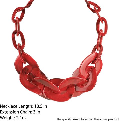 Statement Chunky Acrylic Collar Necklace for Women, Acrylic Chain Link Necklace Jewelry Gifts in Saudi Arabia