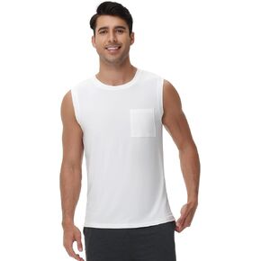 Wiwi Men Pajamas Sleefeless Top Sleepwear Thirts Viscose من خزان الخيزر
