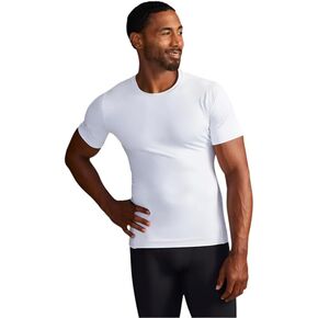 Powered by Tommie Copper Prograde Men's Base Layer Lower Back Support Short Sleeve Shirt
