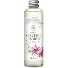 Reed Diffuser Refill Orchid-Jasmine 6.8 Fl Oz - Scented Diffuser Refill - Long Lasting Home Fragrance - Room Diffuser Refill - Home Fragrance - Room Freshener - Air Freshener - Floral Scent