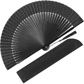Hand Fans for Women Foldable, Folding Fans Handheld Fan Chinese Japanese Vintage Bamboo Silk Foldable Fan for Dance Music Festival Gift (Brown-Bamboo-S) in Kuwait