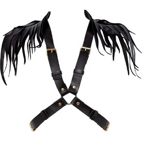 Daisy corsets Women's Black/Gold Fringe Shoulder Harness