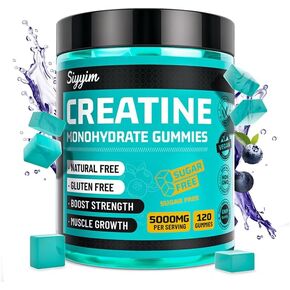 Creatine Monohydrate Gummies for Men & Women - 5g Creatine Chewables Per Serving (120 Count) | Muscle Strength Builder, Energy & Recovery Supplement | Vegan, Sugar Free, Blueberry Flavor