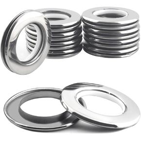 حلقات العيينة من Ailejia Curtain Stain-Stain Rings حول حلقات المعادن الكاملة القطر الداخلي 1-9/16 "(4 سم) حلقات الستار DIY GROMMET منخفضة الضوضاء (20)