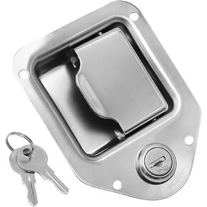 Trailer Paddle Door Latch Handle Tool Box Lock Steel + Key 3/8'' x 3-1/4'' for Trailer Door RV Camper Truck Bed Toolboxes