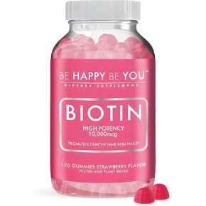 Biotin Gummies 10,000mcg – 120 Count – Supports Healthy Hair & Stronger Nails – Fast Absorption Supplement for Men & Women – Vegan, Non-GMO, Pectin, Gelatin Free – Made in USA