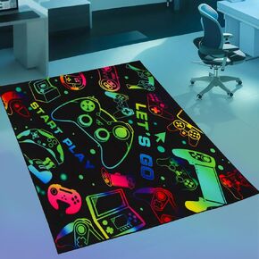Colorful Gamepad Controller Game Area Rug Big for Room Kids Bedroom, Boys Gamer Room Carpet Rug Decor for Living Room Console Men Gaming Themed Rug Teen Girls Sofa Floor Mat Indoor Thick Durable