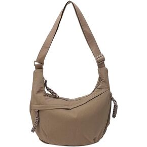Lushandy Nylon Crossbody Bags for Women, Crescent Bag Luna Bag Casual Hobo Crossbody Purse Dumpling Bags Moon Shoulder Purse