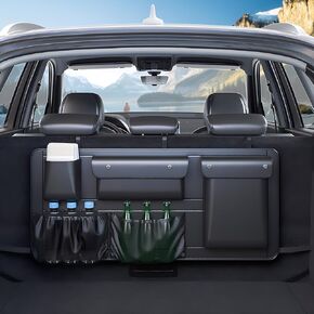Car Trunk Organizer, Super Capacity Backseat Hanging Organizer, Premium PU Leather, Waterproof, Multi-Functional Sundry Storage, for SUV, Truck, Van