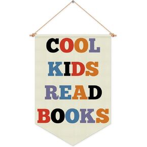 Book Lover Gift for Kids Reading Quote Hanging Pennant Flag Banner Read Corner Decor Book Lover Wall Sign for Reading Room Kids Room Playroom Classroom School Wall Sign Decor Christmas Birthday Gift