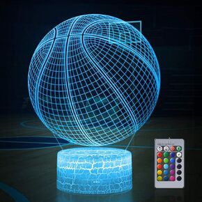 Soccer 3D Lamp Night Light with Remote & Touch Control,Multiple Colour & Flashing Modes and Brightness Adjusted,USB & Batteries Powered,Best Gifts for Sport Lovers Boys Girls Kids (Soccer)