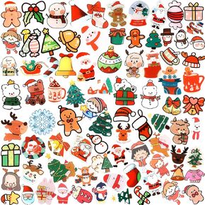 60 PCS Christmas Acrylic Brooch Pins, Cute Christmas Backpack Pins, Christmas Party Favors Snowman Reindeer Santa Lapel Pins for Kids Christmas Party Decorations Supplies Goodie Bag Stuffer