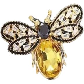 Colorful Rhinestone Crystal Bee Brooch Vintage Bee Pearl Lapel Pin Fashion Shell Pearl Insect Animal Pin Jewelry Gift for Women