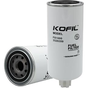 FS1000 Fuel Water Separator, for Cummins ISM11, C15, C16, C13, ISL9, N14, and M11 Engines, Replaces BF1259, 2568753, 3329289, P551000, PS3712, 3406, 33406