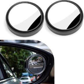 2 Pieces Blind Spot Mirrors, 2" Round HD Glass Convex, 360 Degrees Wide Angle Side Rear View Mirror, with ABS Housing for Cars SUV and Trucks (Silver)