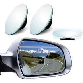 2 pcs Blind Spot Mirrors, Round HD Glass Convex 360° Wide Angle Side Rear View Mirror, Universal Fit, HD, Stick on, Frameless, Convex, Wide Angle, Rear View Mirror