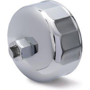 86.4mm 16Flutes Oil Filter Cap Wrench Removal Tool Socket for BMW Engines/for Volvo with 86mm Filter Housing Caps, Silver Heavy-Duty Alloy Steel