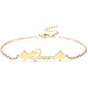 Queen of Spades Anklet - Gold or Silver Plated BBC Ankle Bracelet
