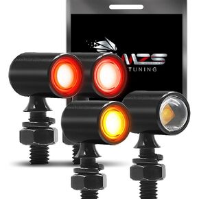 MZS Motorcycle Rear LED Turn Signals, Amber Light Mini Turn Signal Tail Light, Universal 6mm Screw Suitable for 6mm/8mm/10mm Hole Compatible with Most Family Motorcycles