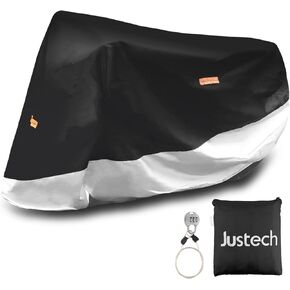 Justech Heavy Duty Waterproof Motorcycle Cover, Universal Fit for Motorcycle, Motorbike, Scooter, 96 x 41 x 49 inches